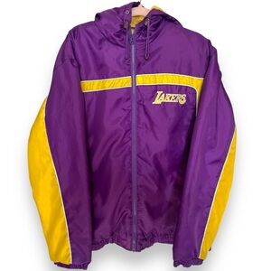 Vintage Los Angeles Lakers Logo Men’s Jacket Purple Yellow Size Large